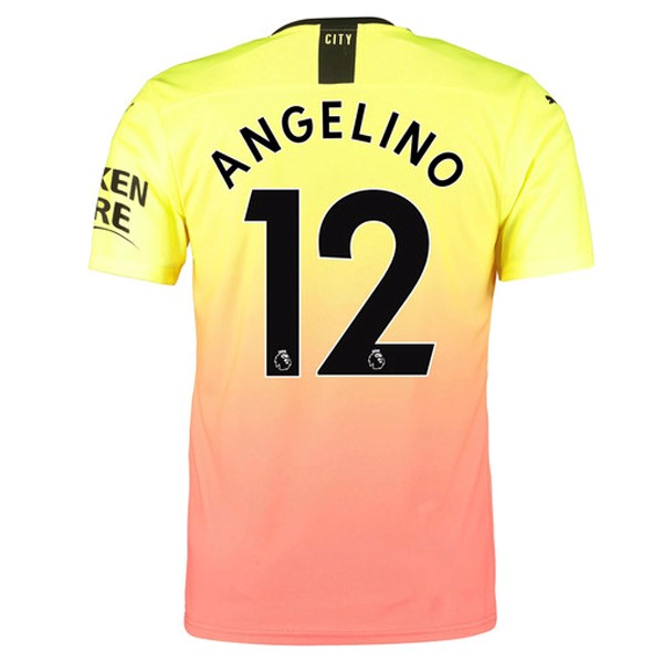 Trikot Manchester City NO.12 Angelino Ausweich 2019-20 Orange Fussballtrikots Günstig